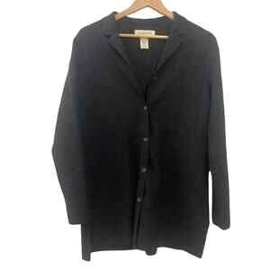 Easyspirit WOMENS Gray Button Front Cardigan Long Sleeve Wool Blend Sweater SZ 2